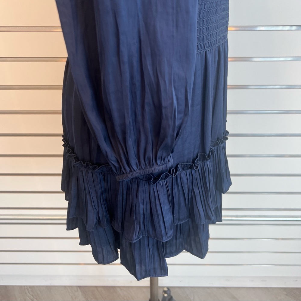Current Air - Navy Satin Tiered Mini Dressy Dress - Picture 10 of 16